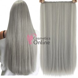 Extensie de par cu 5 Clips On delux dubla dreapta de 70 cm, Cenusiu 187945